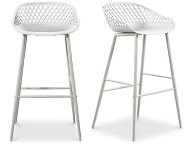 Moe's Home Outdoor Piazza White Arm Bar Stool - Set of Two MHOQX100418