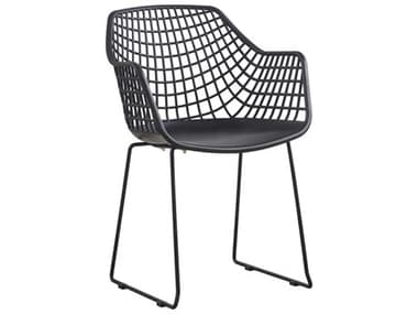 Moe's Home Outdoor Honolulu Black Arm Dining Chair (Sold in 2) MHOQX100702