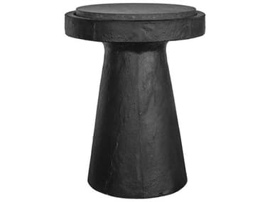Moe's Home Outdoor Book Black Concrete Round End Table MHOVH101502