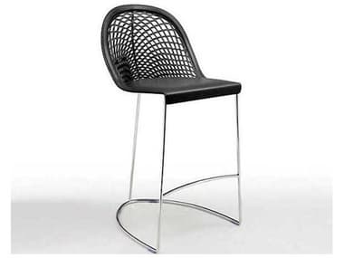 Midj Guapa Chrome Black Leather Bar Stool MIDGUAPA75N