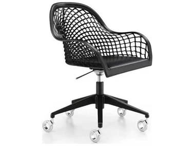 Midj Guapa Black Leather Adjustable Swivel Computer Office Chair MIDGUAPADPBB