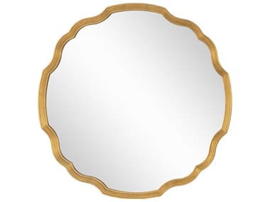Mirror Home Distressed Gold Leaf Round Chippendale Wall Mirror MIH20061DGL