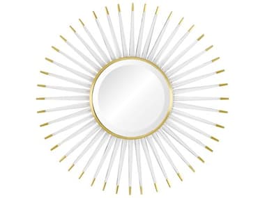 Mirror Home Acrylic / Brushed Brass 34'' Round Wall Mirror MIH20380