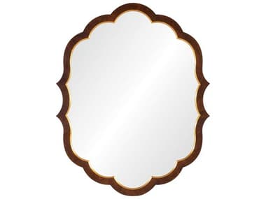 Mirror Home Bunny Williams Walnut Burl Wood Distressed Gold Leaf Wall Mirror MIHBW3106DGL