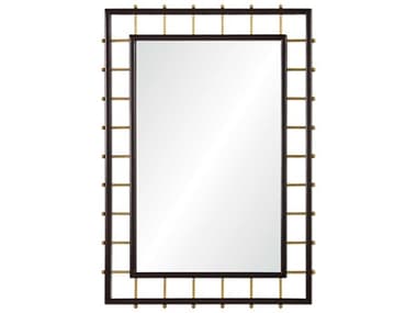 Mirror Home Celerie Kemble Dark Mahogany Burnished Brass Rectangular Wall Mirror MIHCK1101