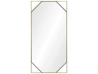 Mirror Home Jamie Drake Burnished Brass Rectangular Wall Mirror MIHJD5015BB