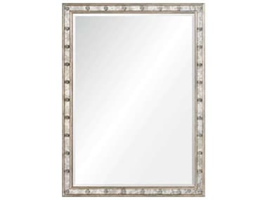 Mirror Home Michael S. Smith Distressed Silver Leaf With French Blue Clay Base Antiqued Rectangular Wall Mirror MIHMSS4020