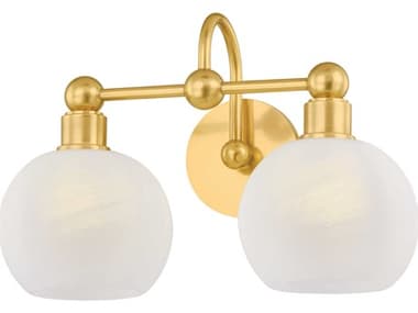 Mitzi Jerica 2-Light Aged Brass Vanity Light MITH1019302AGB