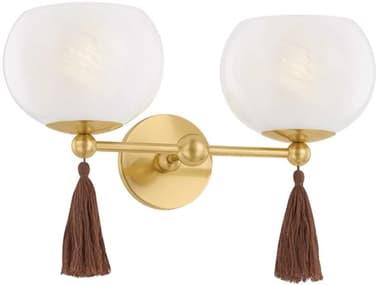 Mitzi Mandy Cheng Niya 2-Light Aged Brass Vanity Light MITH1039102AGB