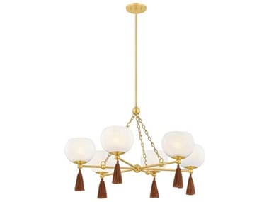 Mitzi Mandy Cheng Niya 6-Light Aged Brass Round Chandelier MITH1039806AGB