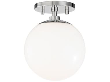 Mitzi Stella 7&quot; 1-Light Polished Nickel Glass Globe Semi Flush Mount MITH105601PN