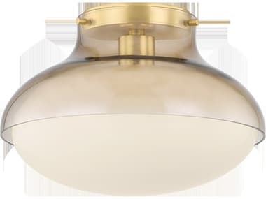 Mitzi Gianna 1-Light Aged Brass Round Flush Mount MITH1061501AGB