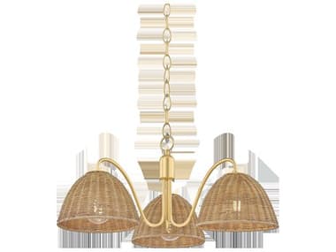 Mitzi Katniss 3-Light Aged Brass Dome Chandelier MITH1081803AGB