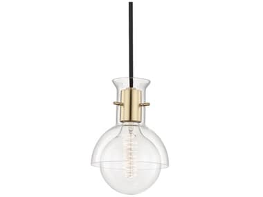 Mitzi Riley 6" 1-Light Aged Brass Glass Dome Mini Pendant MITH111701GAGB