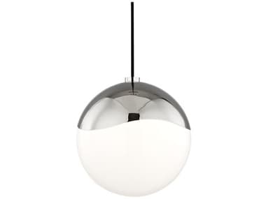 Mitzi Ella 10" 1-Light Polished Nickel Glass Globe Mini Pendant MITH125701LPN