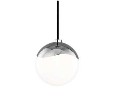 Mitzi Ella 7" 1-Light Polished Nickel Glass Globe Mini Pendant MITH125701SPN