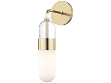 Mitzi Emilia 15" Tall 1-Light Polished Brass Glass LED Wall Sconce MITH126101PB