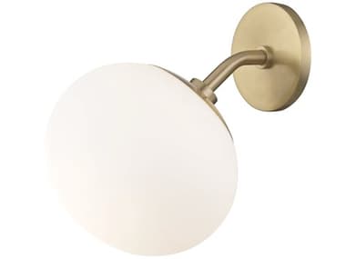 Mitzi Estee 10" Tall 1-Light Aged Brass Glass Wall Sconce MITH134101AGB