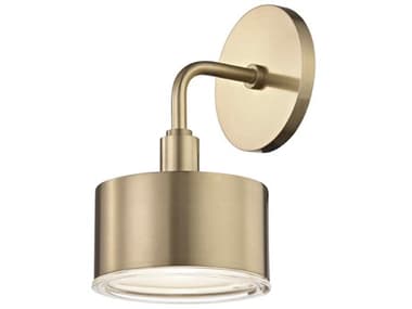 Mitzi Nora 9" Tall 1-Light Aged Brass Glass LED Wall Sconce MITH159101AGB