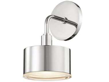 Mitzi Nora 9" Tall 1-Light Polished Nickel Glass LED Wall Sconce MITH159101PN