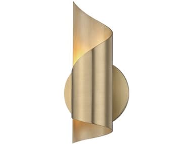 Mitzi Evie 9" Tall 1-Light Aged Brass LED Wall Sconce MITH161101AGB