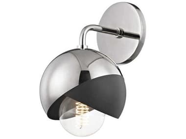 Mitzi Emma 1-Light Polished Nickel Black Wall Sconce MITH168101PNBK