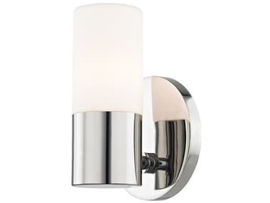 Mitzi Lola 6" Tall 1-Light Polished Nickel White Glass LED Wall Sconce MITH196101PN