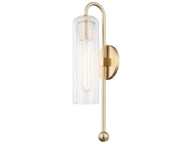 Mitzi Skye 19" Tall 1-Light Aged Brass Glass Wall Sconce MITH222101AGB