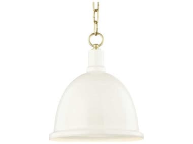 Mitzi Blair 11" 1-Light Aged Brass Cream Dome Mini Pendant MITH238701SAGBCR