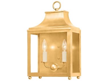 Mitzi Leigh 18" Tall 2-Light Vintage Gold Leaf Glass Wall Sconce MITH259102VGL