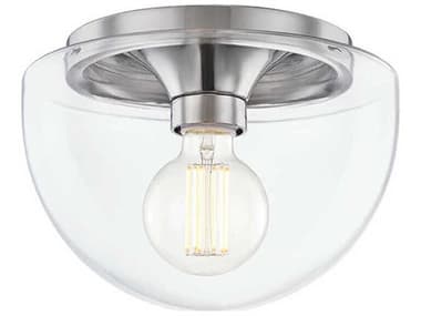 Mitzi Grace 10" 1-Light Polished Nickel Glass Dome Flush Mount MITH284501SPN