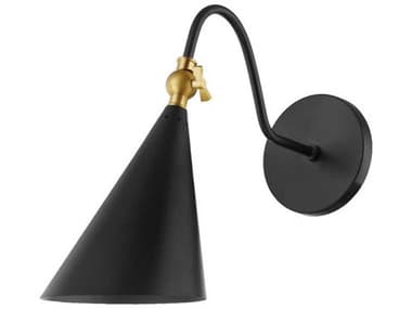Mitzi Lupe 12" Tall 1-Light Aged Brass Soft Black Wall Sconce MITH285101AGBSBK