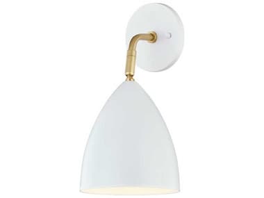 Mitzi Gia 12" Tall 1-Light Aged Brass Soft Off White Wall Sconce MITH308101AGBWH