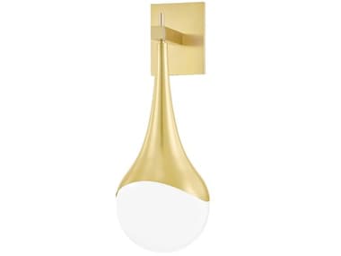 Mitzi Ariana 18" Tall 1-Light Aged Brass Glass Wall Sconce MITH375101AGB