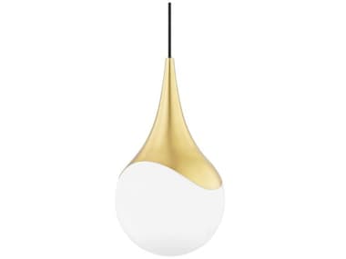 Mitzi Ariana 10" 1-Light Aged Brass Glass Globe Mini Pendant MITH375701LAGB