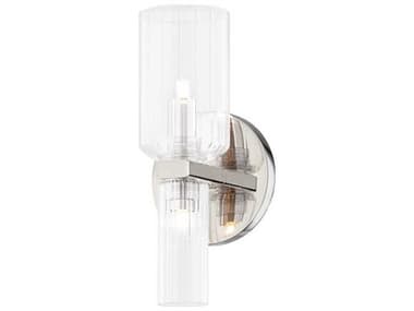 Mitzi Tabitha 10" Tall 2-Light Polished Nickel Glass LED Wall Sconce MITH384301PN