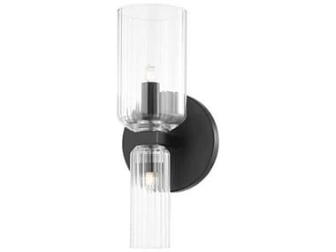 Mitzi Tabitha 10" Tall 2-Light Soft Black Glass LED Wall Sconce MITH384301SBK