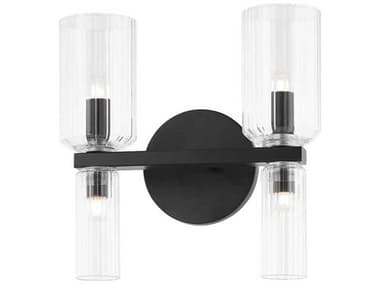 Mitzi Tabitha 10" Wide 4-Light Soft Black Glass LED Vanity Light MITH384302SBK