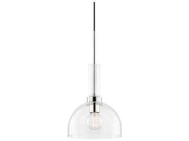 Mitzi Tabitha 10" 1-Light Polished Nickel Glass Dome Geometric Mini Pendant MITH384701PN