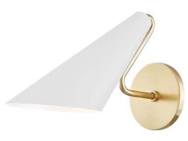 Mitzi Talia 8" Tall 1-Light Aged Brass Dove Gray Combo Wall Sconce MITH399101AGBDG