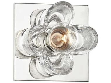 Mitzi Shea 1-Light Polished Nickel Glass Wall Sconce MITH410301PN