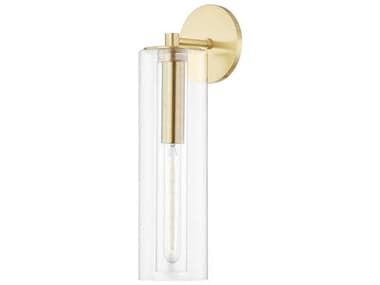 Mitzi Belinda 19" Tall 1-Light Aged Brass Glass Wall Sconce MITH415101BAGB