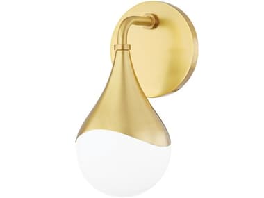 Mitzi Ariana 9" Tall 1-Light Aged Brass Glass LED Wall Sconce MITH416301AGB