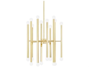 Mitzi Dona 24" Wide 20-Light Aged Brass Candelabra Chandelier MITH463820AGB