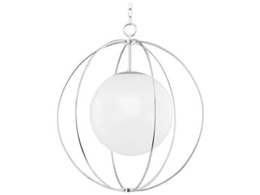 Mitzi Lyla 28" 1-Light Polished Nickel Glass Globe Pendant MITH500701LPN