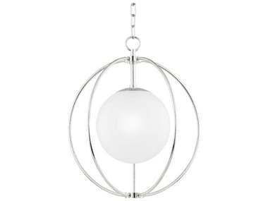 Mitzi Lyla 18" 1-Light Polished Nickel Glass Globe Pendant MITH500701SPN