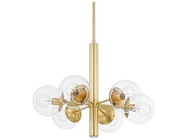Mitzi Meadow 28" Wide 6-Light Aged Brass Glass Globe Chandelier MITH503806AGB