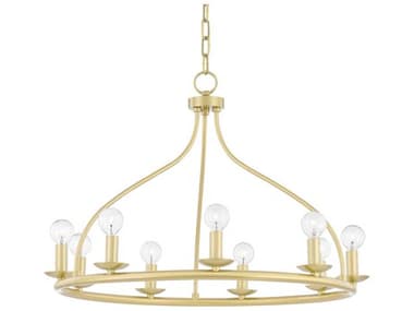 Mitzi Kendra 26" Wide 9-Light Aged Brass Candelabra Chandelier MITH511809AGB