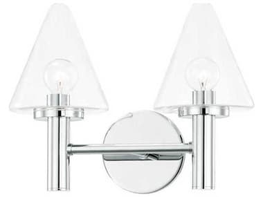 Mitzi Connie 13" Wide 2-Light Polished Chrome Glass Vanity Light MITH540302PC