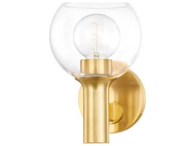 Mitzi Leslie 10" Tall 1-Light Aged Brass Glass Wall Sconce MITH543301AGB